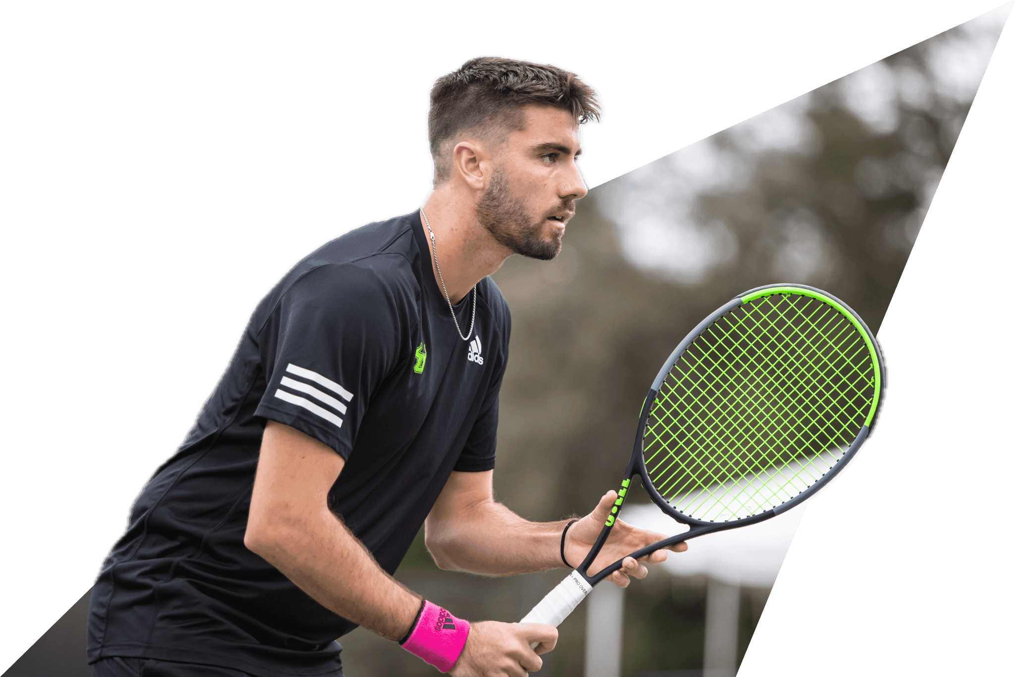 Athlete with tennis racket