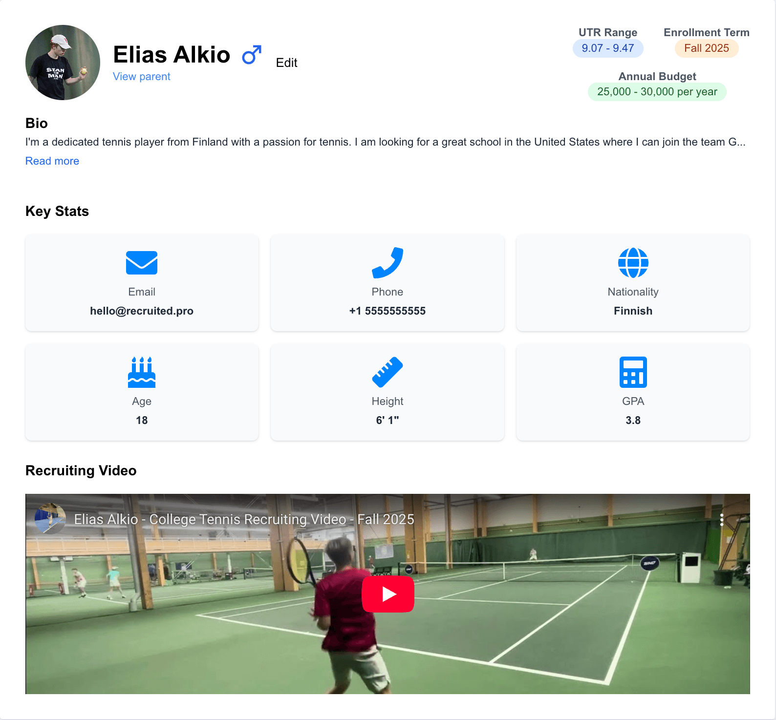 Coach recruitment dashboard
